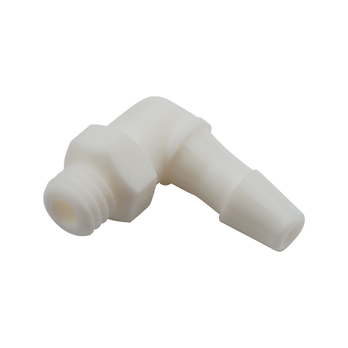 10-32 x 1/8" Barb Elbow, Plastic - DCI 0081
