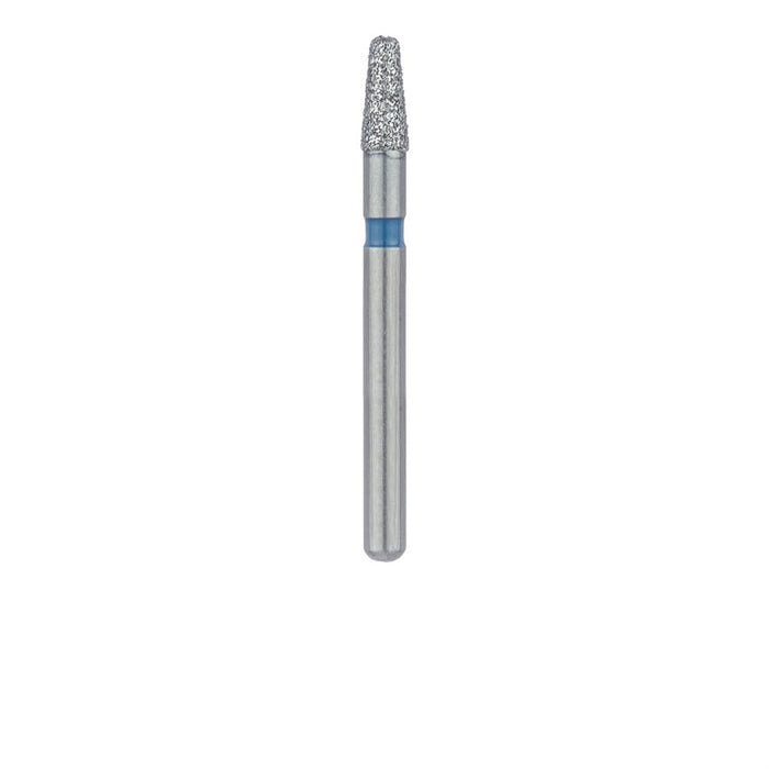 Single-Use Diamond Bur, Sterile, 25 Pack, 1.8mm Ø, Tapered, Round Edge, 4mm Working Length, Medium, FG - 0818.4M - Avtec Dental