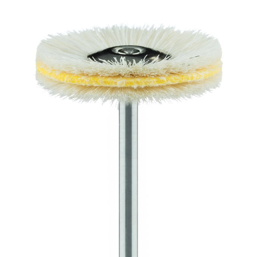 Polisher, White, Brush, Goat Hair, With Leather, 3-ply, 22mm Ø, HP - 130-220-HP - Avtec Dental