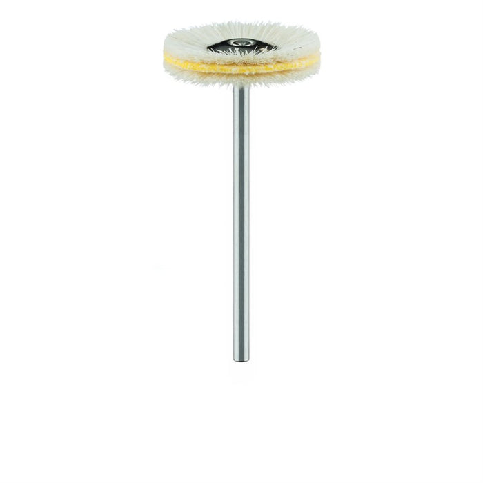 Polisher, White, Brush, Goat Hair, With Leather, 3-ply, 22mm Ø, HP - 130-220-HP - Avtec Dental