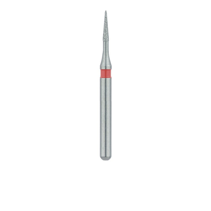 Single-Use Diamond Bur, Sterile, 25 Pack, 0.8mm Ø, Tapered Point, Needle, 3mm Working Length, Fine, SS - 1300FS - Avtec Dental
