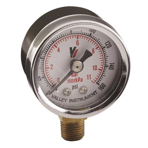 Pressure Gauge 1 1/2" Round 0-160 PSI Bottom Mount - DCI 7290 - Avtec Dental