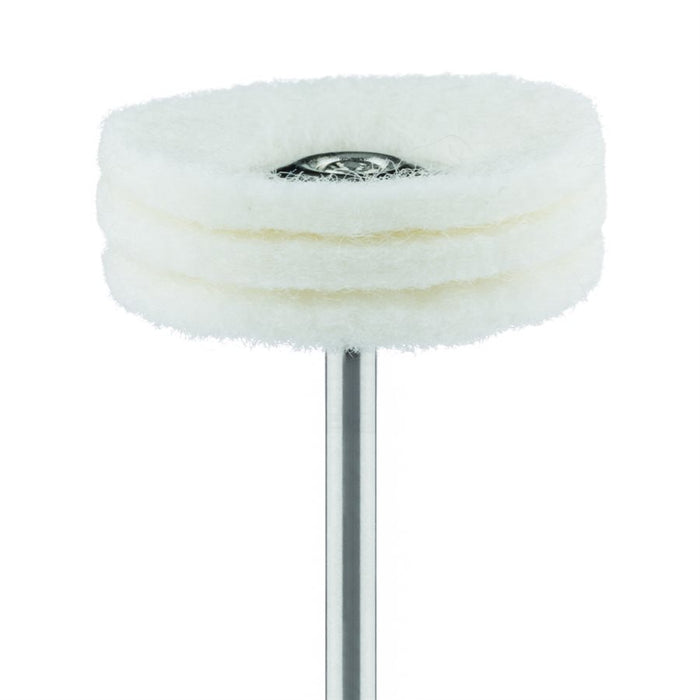 Polisher, White, Brush, Felt, 3-ply, 22mm Ø, HP - 160-220-HP - Avtec Dental