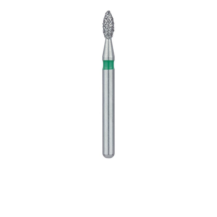 Single-Use Diamond Bur, Sterile, 25pk, 1.6mm Ø, Pointed Football, Bud, 3.5mm Working Length, Coarse, FG - 1916C - Avtec Dental