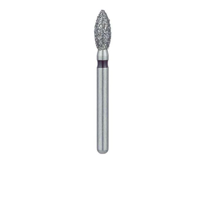 Single-Use Diamond Bur, Sterile, 25 Pack, 2.3mm Ø, Pointed Football, Bud, 5mm Working Length, Super Coarse, FG - 1923C - Avtec Dental