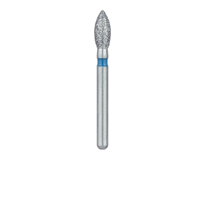 Single-Use Diamond Bur, Sterile, 25 Pack, 2.3mm Ø, Pointed Football, Bud, 5mm Working Length, Medium, FG - 1923M - Avtec Dental