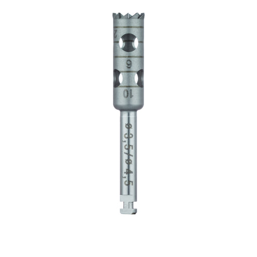 Surgery, Stainless Steel Bur, Trephine, 4.5mm External Ø, 3.5mm Internal Ø, RAL - 229-035-RAL - Avtec Dental