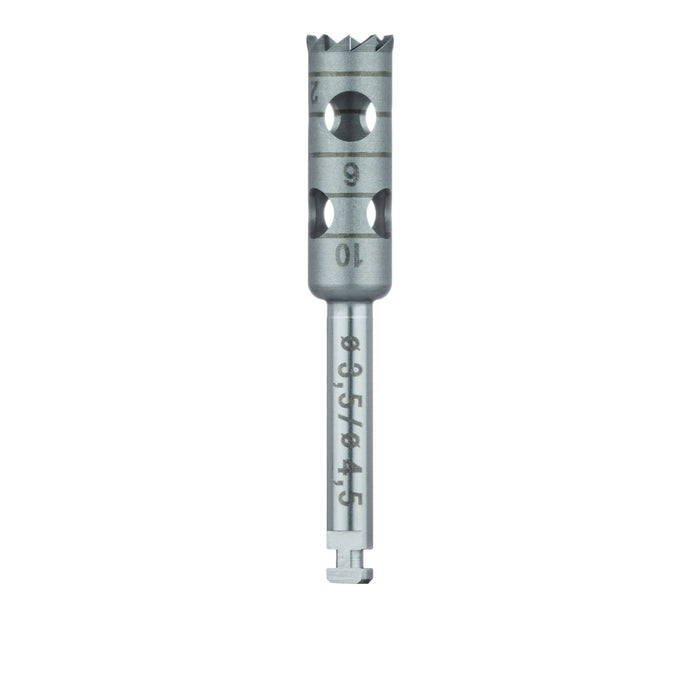 Surgery, Stainless Steel Bur, Trephine, 4.5mm External Ø, 3.5mm Internal Ø, RAL - 229-035-RAL - Avtec Dental