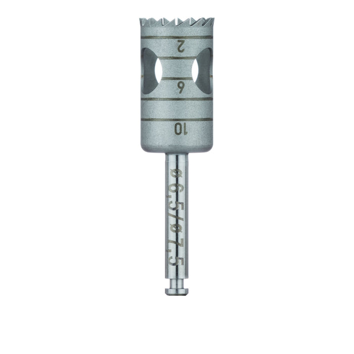 Surgery, Stainless Steel Bur, Trephine, 7.5mm External Ø, 6.5mm Internal Ø, RAL - 229-065-RAL - Avtec Dental