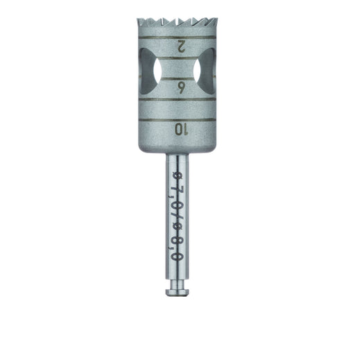 Surgery, Stainless Steel Bur, Trephine, 8mm External Ø, 7mm Internal Ø, RAL - 229-070-RAL - Avtec Dental