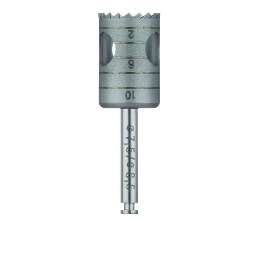 Surgery, Stainless Steel Bur, Trephine, 8.5mm External Ø, 7.5mm Internal Ø, RAL - 229-075-RAL - Avtec Dental