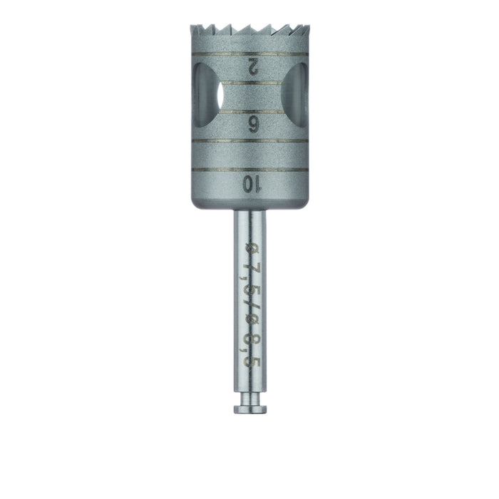 Surgery, Stainless Steel Bur, Trephine, 8.5mm External Ø, 7.5mm Internal Ø, RAL - 229-075-RAL - Avtec Dental