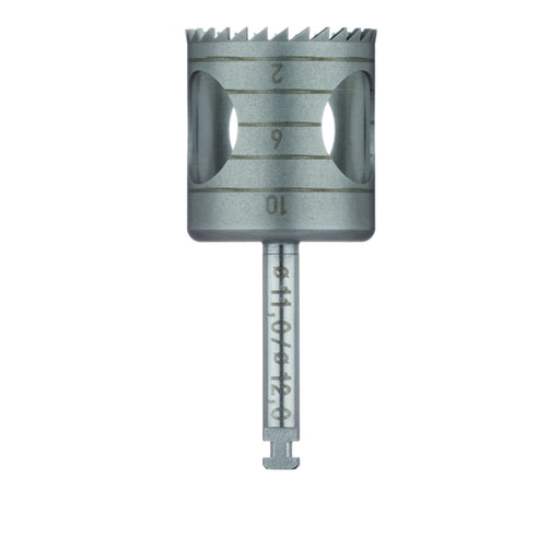 Surgery, Stainless Steel Bur, Trephine, 12mm External Ø, 11mm Internal Ø, RAL - 229-110-RAL - Avtec Dental