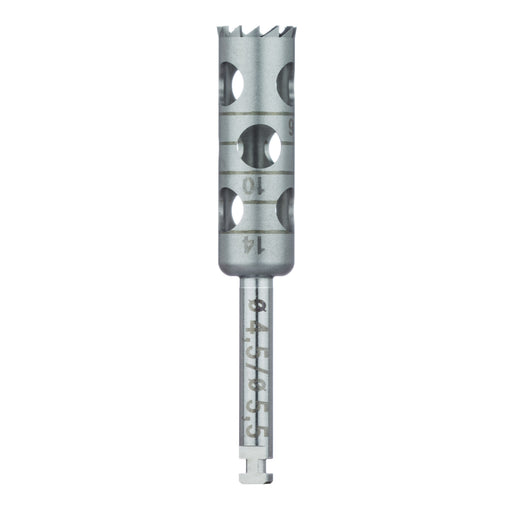Surgery, Stainless Steel Bur, Long Trephine, 5.5mm External Ø, 4.5mm Internal Ø, RAL - 229L-045-RAL - Avtec Dental