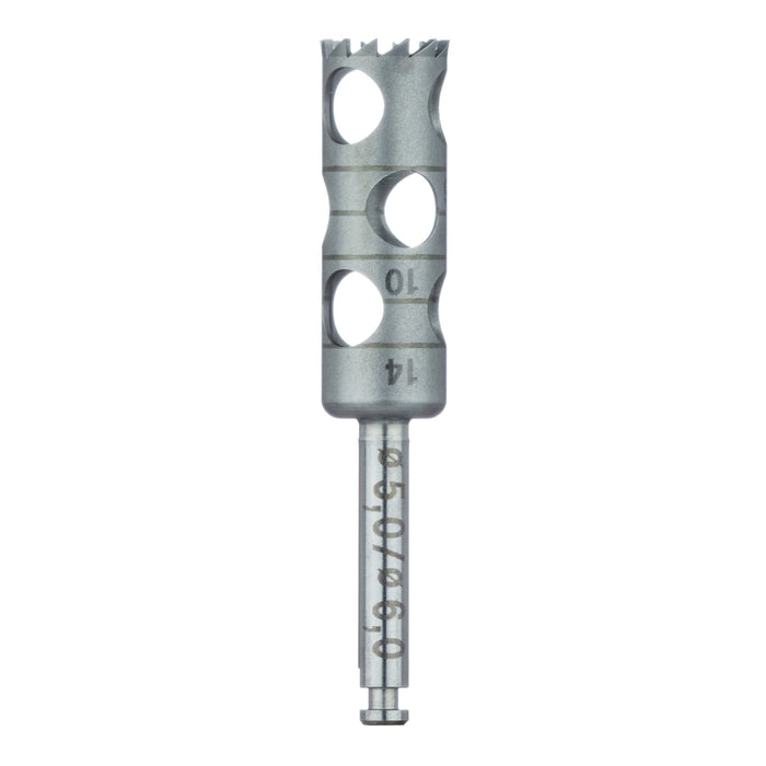 Surgery, Stainless Steel Bur, Long Trephine, 6mm External Ø, 5mm Internal Ø, RAL - 229L-050-RAL - Avtec Dental