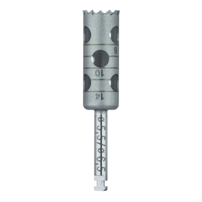 Surgery, Stainless Steel Bur, Long Trephine, 6.5mm External Ø, 5.5mm Internal Ø, RAL - 229L-055-RAL - Avtec Dental