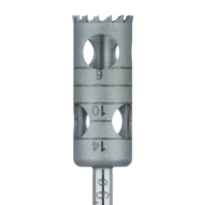 Surgery, Stainless Steel Bur, Long Trephine, 7mm External Ø, 6mm Internal Ø, RAL - 229L-060-RAL - Avtec Dental
