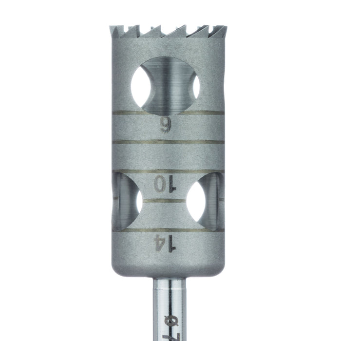 Surgery, Stainless Steel Bur, Long Trephine, 8mm External Ø, 7mm Internal Ø, RAL - 229L-070-RAL - Avtec Dental