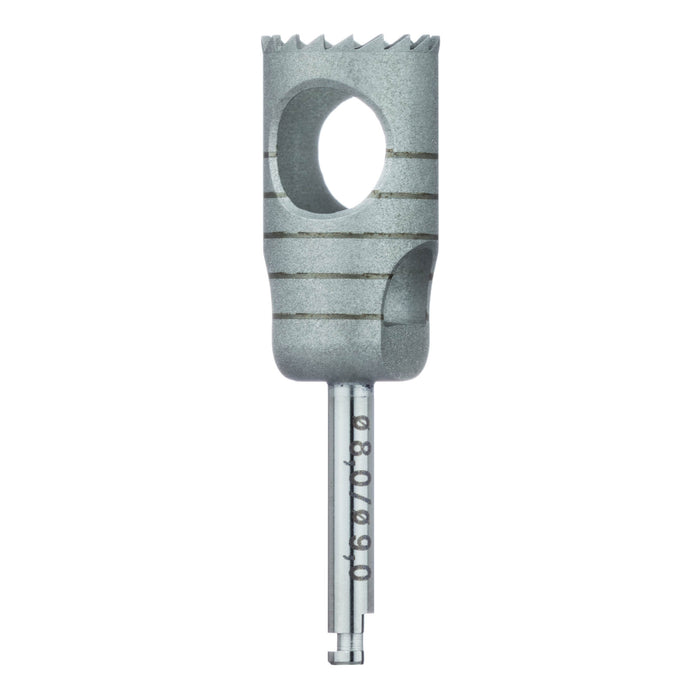 Surgery, Stainless Steel Bur, Long Trephine, 9mm External Ø, 8mm Internal Ø, RAL - 229L-080-RAL - Avtec Dental