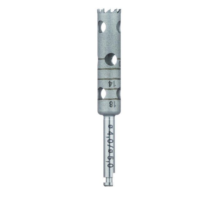 Surgery, Stainless Steel Bur, Extra Long Trephine, 5mm External Ø, 4mm Internal Ø, RAL - 229XL-040-RAL - Avtec Dental