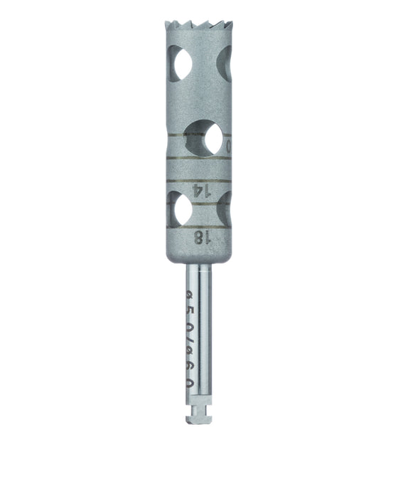Surgery, Stainless Steel Bur, Extra Long Trephine, 6mm External Ø, 5mm Internal Ø, RAL - 229XL-050-RAL - Avtec Dental