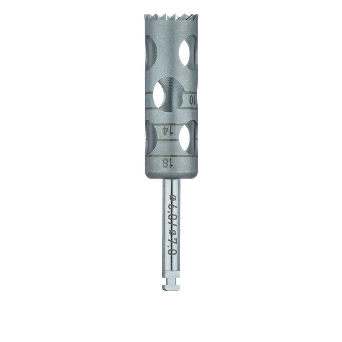 Surgery, Stainless Steel Bur, Extra Long Trephine, 7mm External Ø, 6mm Internal Ø, RAL - 229XL-060-RAL - Avtec Dental