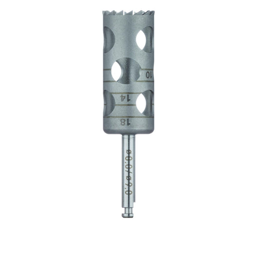 Surgery, Stainless Steel Bur, Extra Long Trephine, 9mm External Ø, 8mm Internal Ø, RAL - 229XL-080-RAL - Avtec Dental