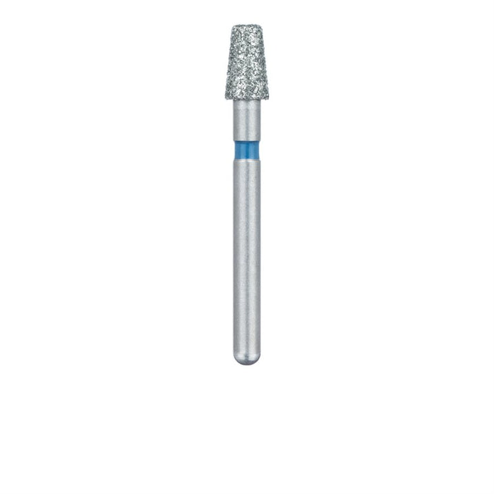Single-Use Diamond Bur, Sterile, 25 Pack, 2.5mm Ø Tapered, Round Edge, 4mm Working Length, Medium, FG - 2525M - Avtec Dental