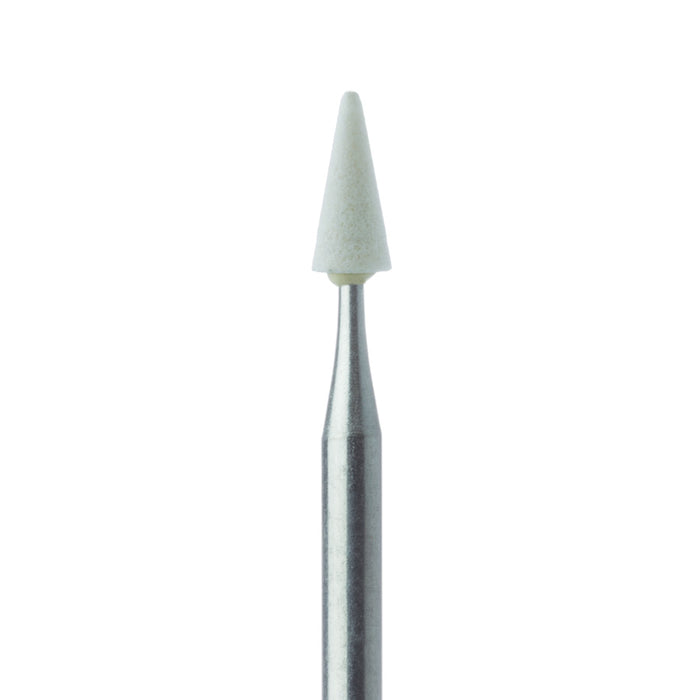 Abrasive, White, Tapered Point, 2.8mm Ø, Extra Fine, HP - 645XF-028-HP-WH - Avtec Dental