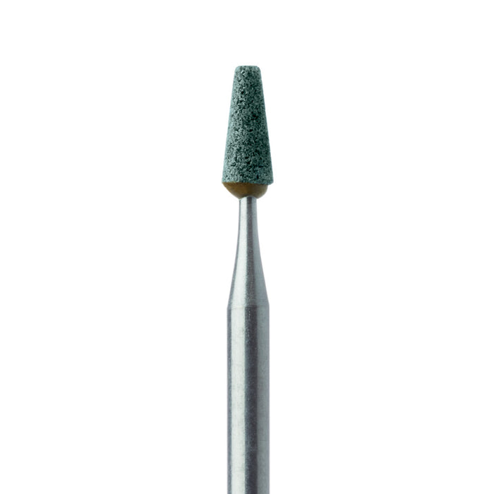 Abrasive, Green, Tapered Flat End, 2.5mm Ø, Fine, HP - 649-025-HP-GRN - Avtec Dental