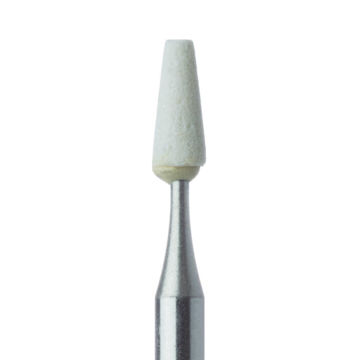 Abrasive, White, Tapered Flat End, 2.5mm Ø, Extra Fine, RA - 649XF-025-RA-WH - Avtec Dental