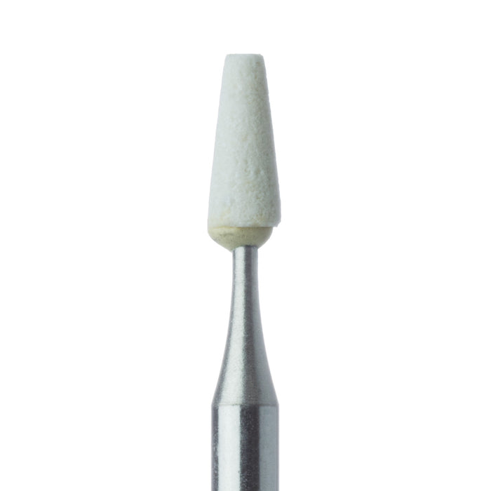 Abrasive, White, Tapered Flat End, 2.5mm Ø, Extra Fine, RA - 649XF-025-RA-WH - Avtec Dental