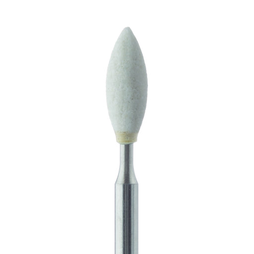 Abrasive, White, Thin Football, Arkansas, 2.5mm Ø, Extra Fine, FG - 666XF-025-FG-WH - Avtec Dental