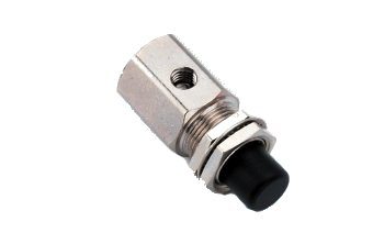 Push Button Valve, Momentary, 2-Way, Normally Closed, Black - DCI 7030