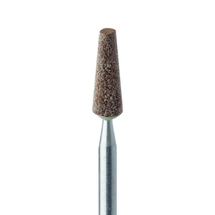 Abrasive, Brown, Tapered Flat End, 3.5mm Ø, Hard Bonding, Medium, HP - 733-035-HP-BRN - Avtec Dental