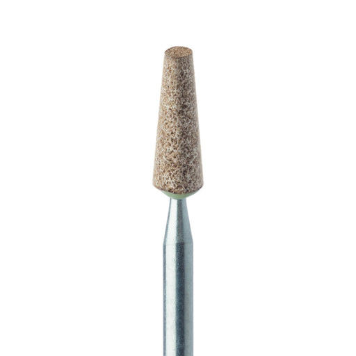 Abrasive, Light Brown, Tapered Flat End, 3.5mm Ø, Soft Bonding, Fine, HP - 733-035-HP-LBRN - Avtec Dental
