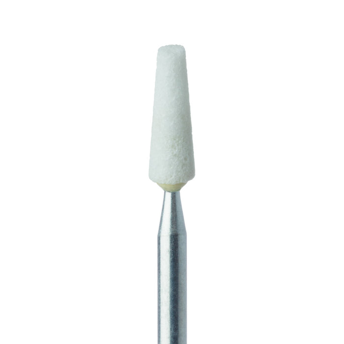 Abrasive, White, Tapered Flat End, 3.5mm Ø, Very Hard Bonding, Coarse, HP - 733-035-HP-WH - Avtec Dental