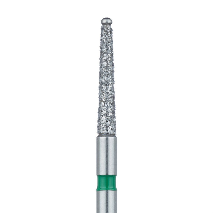 Round Tapered Diamond Bur, Safe End, 1.4mm Ø, Coarse, FGL - 802KG-014-FGL - Avtec Dental