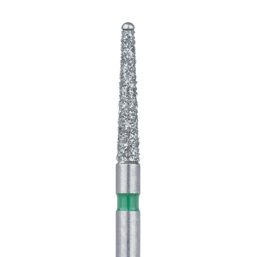 Round Tapered Diamond Bur, Safe End, 1.4mm Ø, Coarse, FG - 802KG-014-FG - Avtec Dental
