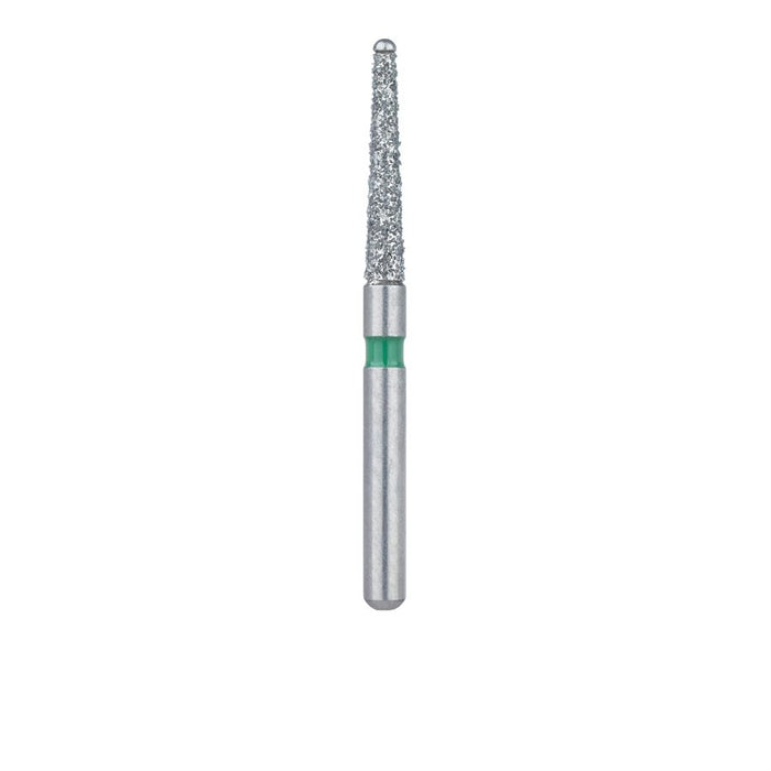 Round Tapered Diamond Bur, Safe End, 1.4mm Ø, Coarse, FG - 802KG-014-FG - Avtec Dental