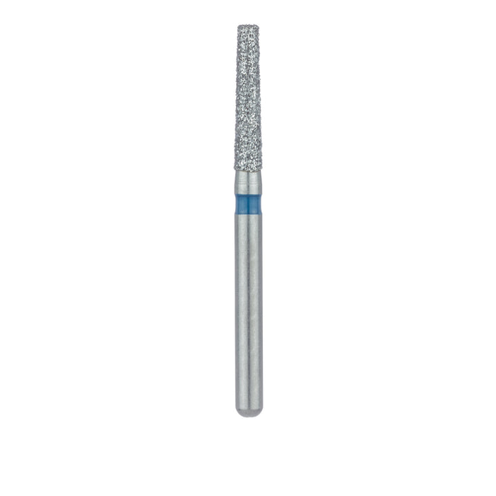 Single-Use Diamond Bur, Sterile, 25 Pack, 1.6mm Ø, Tapered, Flat End, 0.9mm Tip Ø, 8mm Working Length, Medium, FG - 0916.8M - Avtec Dental