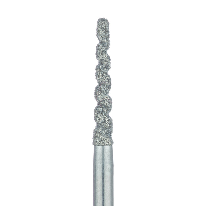 Extra Long Tapered Round Edge Diamond Bur, Cool & Efficient, 1.6mm Ø, Medium, 0.9mm Tip Ø, FG - 848D-016-FG - Avtec Dental