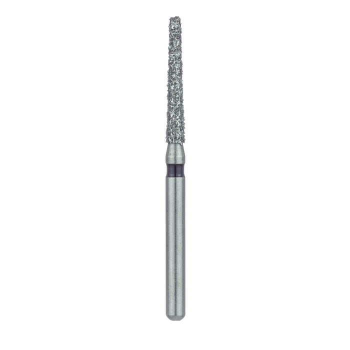 Single-Use Diamond Bur, Sterile, 25 Pack, 1.6mm Ø, Tapered, Flat End, 0.9mm Tip Ø, 10mm Working Length, Super Coarse, FG - 0916.10C - Avtec Dental