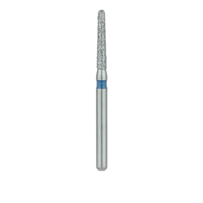 Single-Use Diamond Bur, Sterile, 25 Pack, 1.4mm Ø, Spiral, Tapered, Round End, 8.5mm Working Length, Coarse, FG - 8114.8C - Avtec Dental