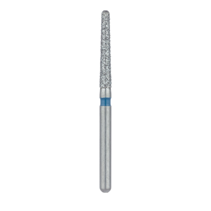 Single-Use Diamond Bur, Sterile, 25 Pack, 1.6mm Ø, Tapered, Round End, 10mm Working Length, Medium, FG - 1116.10M - Avtec Dental