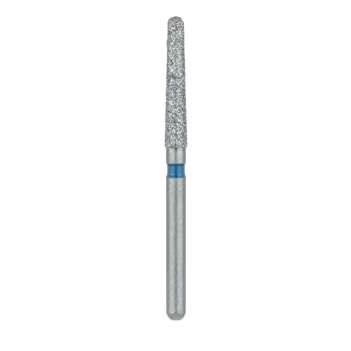 Single-Use Diamond Bur, Sterile, 25 Pack, 1.8mm Ø, Tapered, Round End, 10mm Working Length, Medium, FG - 1118.9M - Avtec Dental