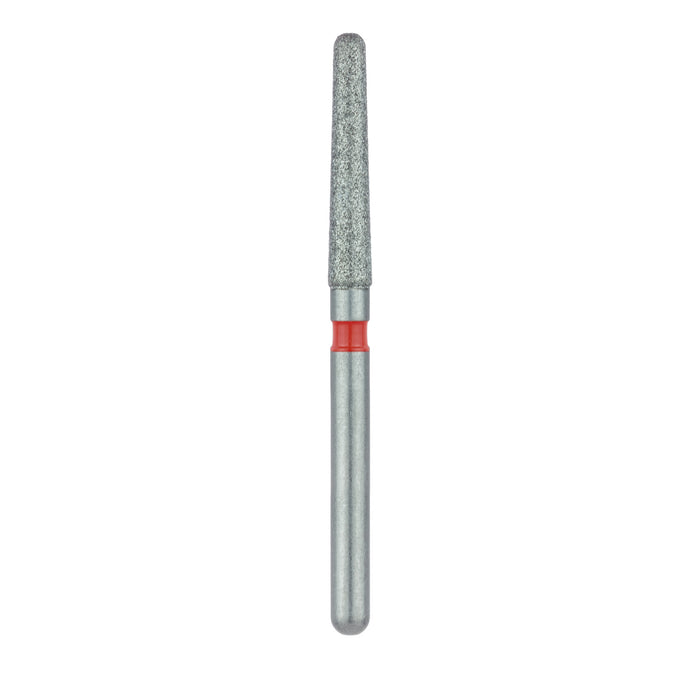 Single-Use Diamond Bur, Sterile, 25 Pack, 1.8mm Ø, Tapered, Round End, 10mm Working Length, Fine, FG - 1118.9F - Avtec Dental