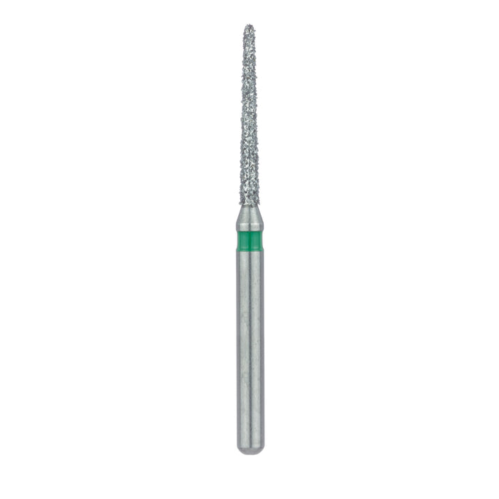 Long Round End Taper Chamfer Diamond Bur, 1.2mm Ø, Coarse, FG - 852G-012-FG - Avtec Dental