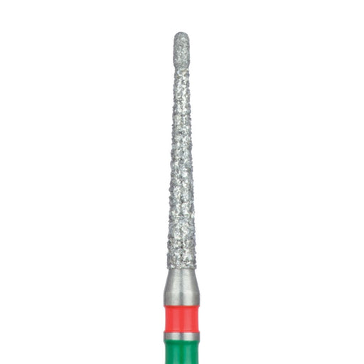 Double-Grit, Round End Taper Chamfer Diamond Bur, 1.4mm Ø, Fine / Coarse, FG - 852GF-014-FG - Avtec Dental