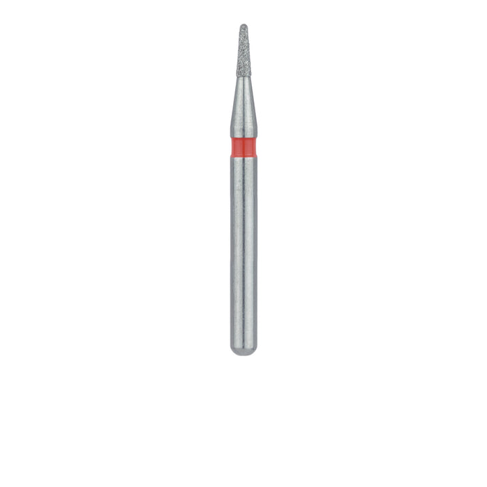 Short Round End Taper Chamfer Diamond Bur, 0.9mm Ø, Fine, FG - 855LF-009-FG - Avtec Dental